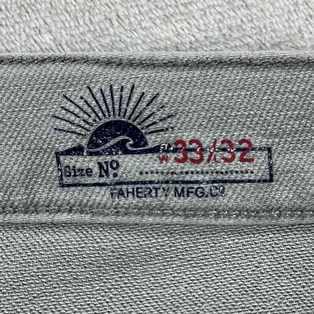 Faherty Pants Mens 33x32 (Fits 33x29) Grey 5-Pocket Straight Leg Cotton Blend - Picture 3 of 12